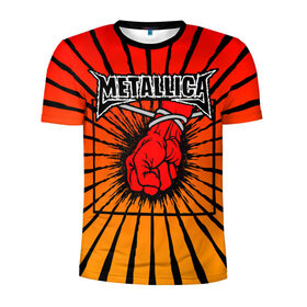 Мужская футболка 3D спортивная с принтом Metallica в Курске, 100% полиэстер с улучшенными характеристиками | приталенный силуэт, круглая горловина, широкие плечи, сужается к линии бедра | anger | fans | metall | metallica | st | альбом | альбома | группа | логотип | металл | металлика | обложка | фанат