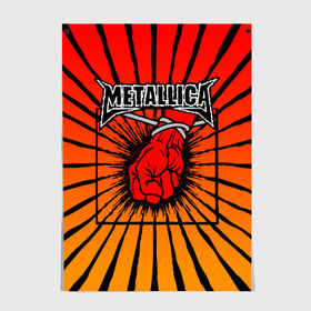 Постер с принтом Metallica в Курске, 100% бумага
 | бумага, плотность 150 мг. Матовая, но за счет высокого коэффициента гладкости имеет небольшой блеск и дает на свету блики, но в отличии от глянцевой бумаги не покрыта лаком | anger | fans | metall | metallica | st | альбом | альбома | группа | логотип | металл | металлика | обложка | фанат