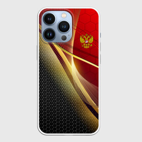 Чехол для iPhone 13 Pro с принтом RUSSIA SPORT: Red and Black. в Курске,  |  | Тематика изображения на принте: abstract | design | geometry | hexagon | red and black | russia | sport | texture | абстракция | геометрия | герб | дизайн | патриот | патриотизм | россия | русский | соты | спорт | текстура | шестиугольники