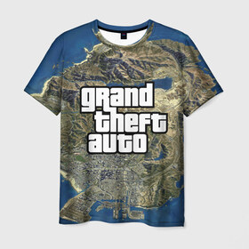 Мужская футболка 3D с принтом GTA в Курске, 100% полиэфир | прямой крой, круглый вырез горловины, длина до линии бедер | city | game | grand theft auto | gta | igromania | vice city | игромания | игры