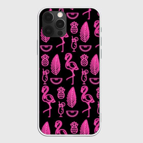 Чехол для iPhone 12 Pro Max с принтом Светящийся фламинго в Курске, Силикон |  | африка | крылья | мода | прикольные | природа | птица | розовый | фламинго | цвет | яркие