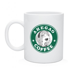 Кружка с принтом Ahegao Coffee в Курске, керамика | объем — 330 мл, диаметр — 80 мм. Принт наносится на бока кружки, можно сделать два разных изображения | ahegao | coffee | ахегао | кофе