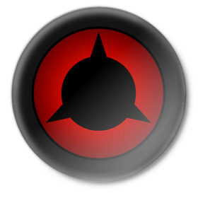 Значок с принтом Шаринган Шины в Курске,  металл | круглая форма, металлическая застежка в виде булавки | Тематика изображения на принте: 