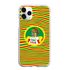 Чехол для iPhone 11 Pro матовый с принтом One love в Курске, Силикон |  | one love | rasta |   | гомер | джа | одна любовь | растафари | растафарй