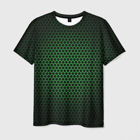 Мужская футболка 3D с принтом Металлическая сетка 1 в Курске, 100% полиэфир | прямой крой, круглый вырез горловины, длина до линии бедер | абстракция | геометрия | сетка | фигуры