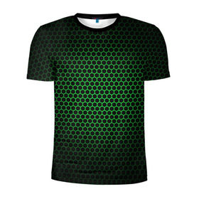 Мужская футболка 3D спортивная с принтом Металлическая сетка 1 в Курске, 100% полиэстер с улучшенными характеристиками | приталенный силуэт, круглая горловина, широкие плечи, сужается к линии бедра | абстракция | геометрия | сетка | фигуры