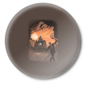 Значок с принтом Твин Пикс в Курске,  металл | круглая форма, металлическая застежка в виде булавки | twin peaks | детектив | драма | сериалы | твин пикс | триллер | фантастика