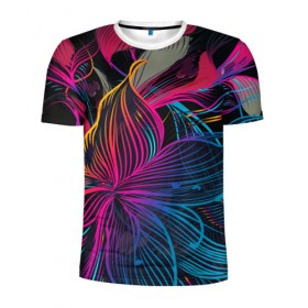 Мужская футболка 3D спортивная с принтом Floral Design 2 в Курске, 100% полиэстер с улучшенными характеристиками | приталенный силуэт, круглая горловина, широкие плечи, сужается к линии бедра | Тематика изображения на принте: 