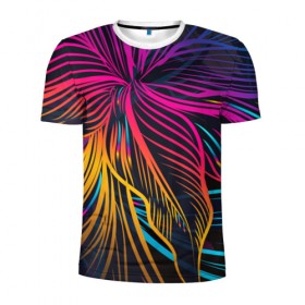 Мужская футболка 3D спортивная с принтом Floral Design 3 в Курске, 100% полиэстер с улучшенными характеристиками | приталенный силуэт, круглая горловина, широкие плечи, сужается к линии бедра | абстракция | арт | линии | орнамент | рисунок | темный | узор