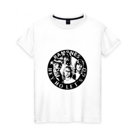 Женская футболка хлопок с принтом Ramones в Курске, 100% хлопок | прямой крой, круглый вырез горловины, длина до линии бедер, слегка спущенное плечо | группа | джонни | джоуи | ди ди томми | марки | панк | рамон | рамонес | рамоунз | рамоунс | рок | хард