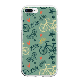Чехол для iPhone 7Plus/8 Plus матовый с принтом Велосипед Текстура в Курске, Силикон | Область печати: задняя сторона чехла, без боковых панелей | байк | велик | вело | велосипед | велосипеды | велоспорт | с велосипедом | спорт