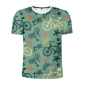 Мужская футболка 3D спортивная с принтом Велосипед Текстура в Курске, 100% полиэстер с улучшенными характеристиками | приталенный силуэт, круглая горловина, широкие плечи, сужается к линии бедра | байк | велик | вело | велосипед | велосипеды | велоспорт | с велосипедом | спорт