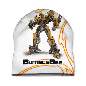 Шапка 3D с принтом Bumblebee в Курске, 100% полиэстер | универсальный размер, печать по всей поверхности изделия | bumblebee | бамблби | герой | камаро | прайм | трансформеры | фильм | шевроле