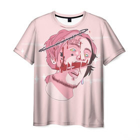 Мужская футболка 3D с принтом Lil Peep (1) в Курске, 100% полиэфир | прямой крой, круглый вырез горловины, длина до линии бедер | baby | benz truck | cry | cry baby | lil | lil peep | peep | лил | лил пип | пип