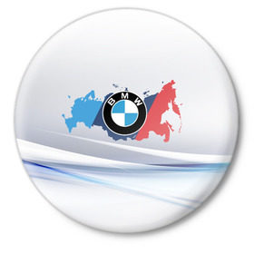 Значок с принтом BMW BRAND SPORT в Курске,  металл | круглая форма, металлическая застежка в виде булавки | 