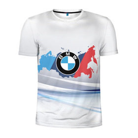 Мужская футболка 3D спортивная с принтом BMW BRAND SPORT в Курске, 100% полиэстер с улучшенными характеристиками | приталенный силуэт, круглая горловина, широкие плечи, сужается к линии бедра | 