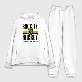 Женский костюм хлопок Oversize с принтом Sin City Hockey в Курске,  |  | nhl | stanley cup | vegas golden knights | vegas knights | вегас голден найтс | вегас найтс | кубок стенли | кубок стэнли | нхл | хоккей | хоккейный клуб