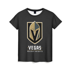 Женская футболка 3D с принтом Vegas Golden Knights в Курске, 100% полиэфир ( синтетическое хлопкоподобное полотно) | прямой крой, круглый вырез горловины, длина до линии бедер | Тематика изображения на принте: 