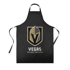 Фартук 3D с принтом Vegas Golden Knights в Курске, 100% полиэстер | общий размер — 65 х 85 см, ширина нагрудника — 26 см, горловина — 53 см, длина завязок — 54 см, общий обхват в поясе — 173 см. Принт на завязках и на горловине наносится с двух сторон, на основной части фартука — только с внешней стороны | Тематика изображения на принте: 