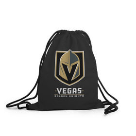 Рюкзак-мешок 3D с принтом Vegas Golden Knights в Курске, 100% полиэстер | плотность ткани — 200 г/м2, размер — 35 х 45 см; лямки — толстые шнурки, застежка на шнуровке, без карманов и подкладки | 