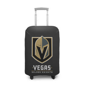 Чехол для чемодана 3D с принтом Vegas Golden Knights в Курске, 86% полиэфир, 14% спандекс | двустороннее нанесение принта, прорези для ручек и колес | Тематика изображения на принте: 