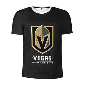 Мужская футболка 3D спортивная с принтом Vegas Golden Knights в Курске, 100% полиэстер с улучшенными характеристиками | приталенный силуэт, круглая горловина, широкие плечи, сужается к линии бедра | Тематика изображения на принте: 