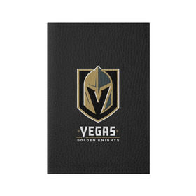 Обложка для паспорта матовая кожа с принтом Vegas Golden Knights в Курске, натуральная матовая кожа | размер 19,3 х 13,7 см; прозрачные пластиковые крепления | 