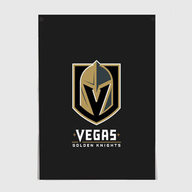 Постер с принтом Vegas Golden Knights в Курске, 100% бумага
 | бумага, плотность 150 мг. Матовая, но за счет высокого коэффициента гладкости имеет небольшой блеск и дает на свету блики, но в отличии от глянцевой бумаги не покрыта лаком | 
