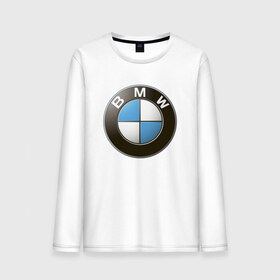 Мужской лонгслив хлопок с принтом BMW в Курске, 100% хлопок |  | Тематика изображения на принте: bmw | logo | бмв | логотип бмв