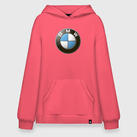 Худи SuperOversize хлопок с принтом BMW в Курске, 70% хлопок, 30% полиэстер, мягкий начес внутри | карман-кенгуру, эластичная резинка на манжетах и по нижней кромке, двухслойный капюшон
 | bmw | logo | бмв | логотип бмв