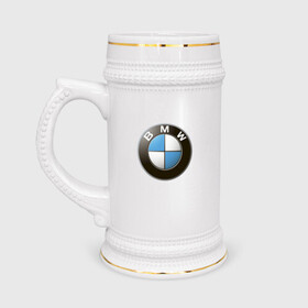 Кружка пивная с принтом BMW в Курске,  керамика (Материал выдерживает высокую температуру, стоит избегать резкого перепада температур) |  объем 630 мл | bmw | logo | бмв | логотип бмв