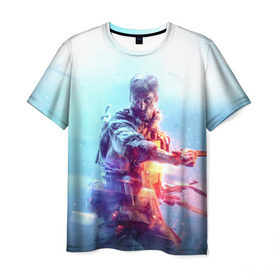 Мужская футболка 3D с принтом Battlefield 5 Man в Курске, 100% полиэфир | прямой крой, круглый вырез горловины, длина до линии бедер | battlefield | battlefield5 | battlefieldv | батла | батлфилд | батлфилд5 | игра