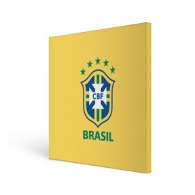 Холст квадратный с принтом Сборная Бразилии в Курске, 100% ПВХ |  | сборная бразилии | футбол