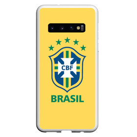 Чехол для Samsung Galaxy S10 с принтом Сборная Бразилии в Курске, Силикон | Область печати: задняя сторона чехла, без боковых панелей | сборная бразилии | футбол
