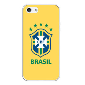 Чехол для iPhone 5/5S матовый с принтом Сборная Бразилии в Курске, Силикон | Область печати: задняя сторона чехла, без боковых панелей | сборная бразилии | футбол