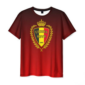 Мужская футболка 3D с принтом Сборная Бельгии в Курске, 100% полиэфир | прямой крой, круглый вырез горловины, длина до линии бедер | Тематика изображения на принте: сборная бельгии | футбол  | чемпионат мира