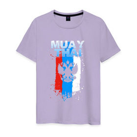 Мужская футболка хлопок с принтом Muay Thai в Курске, 100% хлопок | прямой крой, круглый вырез горловины, длина до линии бедер, слегка спущенное плечо. | 