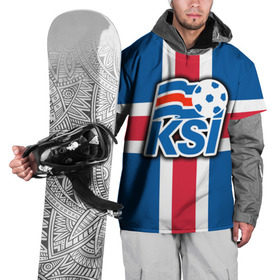 Накидка на куртку 3D с принтом Сборная Исландии флаг в Курске, 100% полиэстер |  | 
