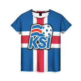 Женская футболка 3D с принтом Сборная Исландии флаг в Курске, 100% полиэфир ( синтетическое хлопкоподобное полотно) | прямой крой, круглый вырез горловины, длина до линии бедер | 