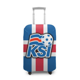 Чехол для чемодана 3D с принтом Сборная Исландии флаг в Курске, 86% полиэфир, 14% спандекс | двустороннее нанесение принта, прорези для ручек и колес | 