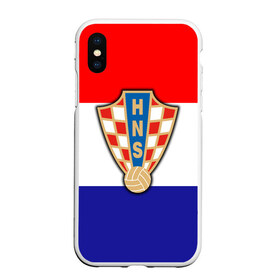 Чехол для iPhone XS Max матовый с принтом Сборная Хорватии флаг в Курске, Силикон | Область печати: задняя сторона чехла, без боковых панелей | европы | хорватия | чемпионат мира | чм