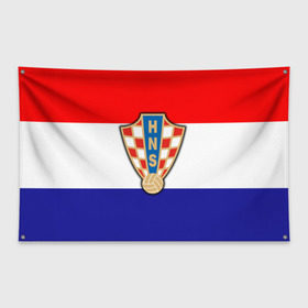 Флаг-баннер с принтом Сборная Хорватии флаг в Курске, 100% полиэстер | размер 67 х 109 см, плотность ткани — 95 г/м2; по краям флага есть четыре люверса для крепления | европы | хорватия | чемпионат мира | чм