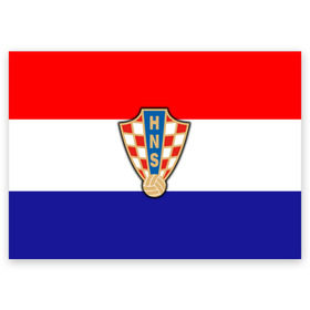 Поздравительная открытка с принтом Сборная Хорватии флаг в Курске, 100% бумага | плотность бумаги 280 г/м2, матовая, на обратной стороне линовка и место для марки
 | Тематика изображения на принте: европы | хорватия | чемпионат мира | чм