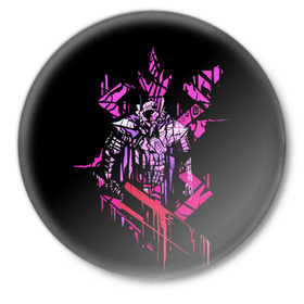 Значок с принтом Epic Gatsu в Курске,  металл | круглая форма, металлическая застежка в виде булавки | берсерк | черный мечник