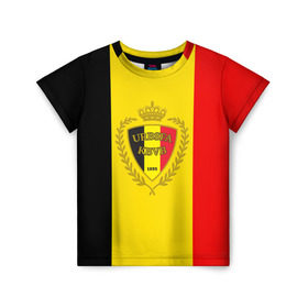 Детская футболка 3D с принтом Сборная Бельгии флаг в Курске, 100% гипоаллергенный полиэфир | прямой крой, круглый вырез горловины, длина до линии бедер, чуть спущенное плечо, ткань немного тянется | бельгия | европы | мира | чемпионат | чм