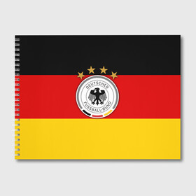 Альбом для рисования с принтом Сборная Германии флаг в Курске, 100% бумага
 | матовая бумага, плотность 200 мг. | Тематика изображения на принте: германия | европы | мира | чемпионат | чм