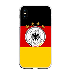 Чехол для iPhone XS Max матовый с принтом Сборная Германии флаг в Курске, Силикон | Область печати: задняя сторона чехла, без боковых панелей | Тематика изображения на принте: германия | европы | мира | чемпионат | чм