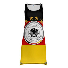 Платье-майка 3D с принтом Сборная Германии флаг в Курске, 100% полиэстер | полуприлегающий силуэт, широкие бретели, круглый вырез горловины, удлиненный подол сзади. | германия | европы | мира | чемпионат | чм