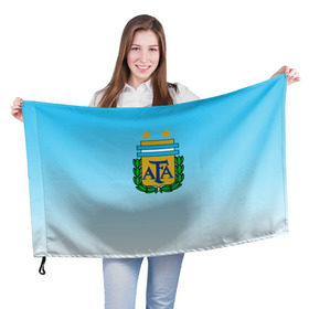 Флаг 3D с принтом Сборная Аргентина в Курске, 100% полиэстер | плотность ткани — 95 г/м2, размер — 67 х 109 см. Принт наносится с одной стороны | сборная аргентина | футбол. | чемпионат мира