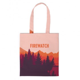 Сумка 3D повседневная с принтом FIREWATCH в Курске, 100% полиэстер | Плотность: 200 г/м2; Размер: 34×35 см; Высота лямок: 30 см | art | campo santo | firewatch | game | горы | закат | игра | лес | пейзаж | пожарный дозор | солнце | холмы